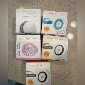NIB Clarisonic Brush Head Collection - White, Pink, Blue